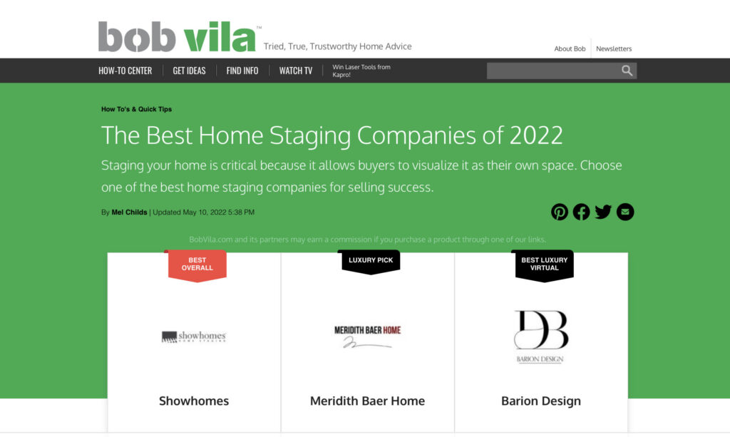 SHOWHOMES NAMED BEST OVERALL STAGING COMPANY!