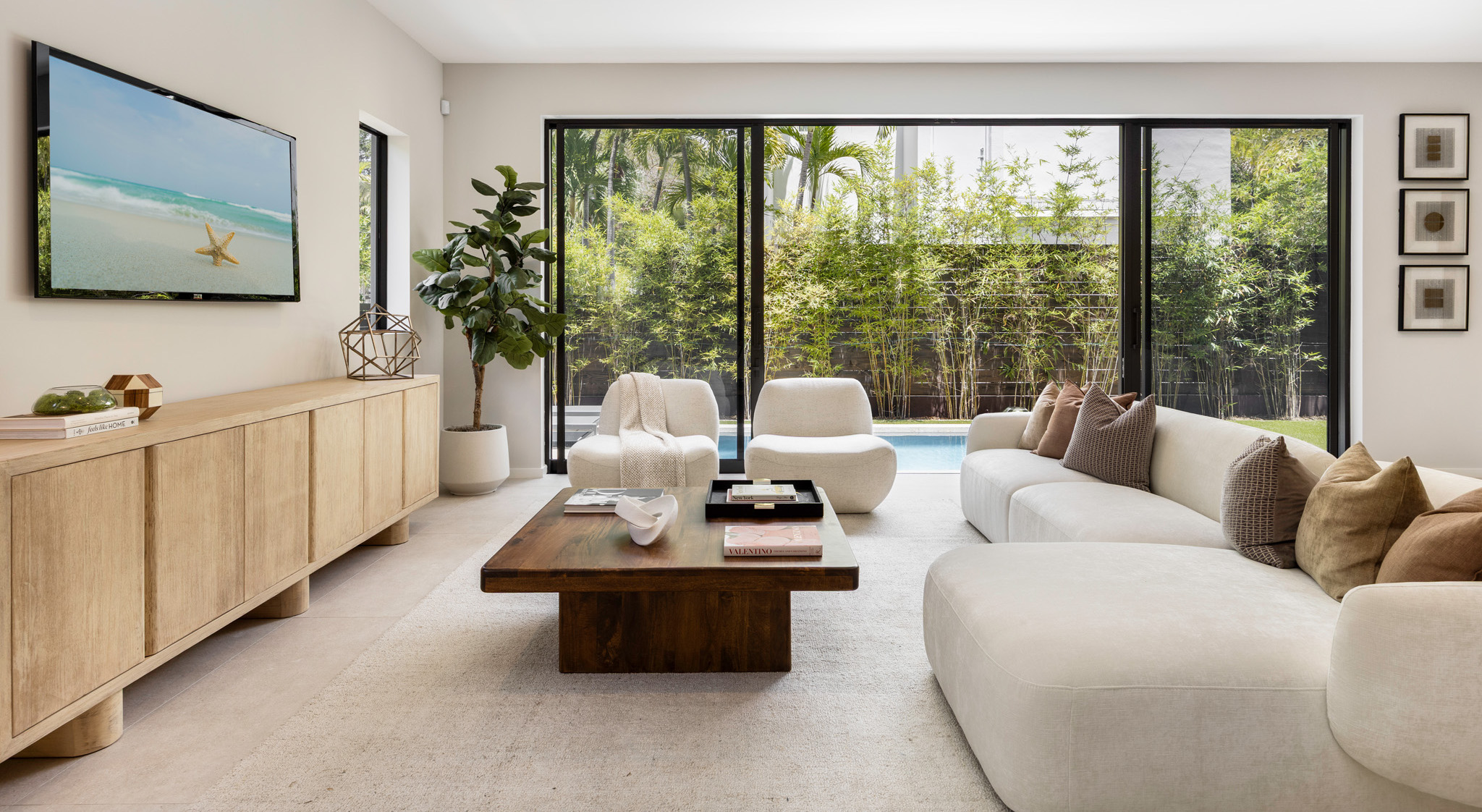 Family room comfort with a modern edge